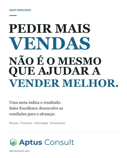 Pedir mais vendas não é o mesmo que ajudar a vender melhor.